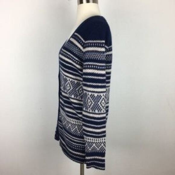 Madewell Wool Navy Stripe V Neck Button Front Cardigan XS - Picture 5 of 7